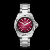 Tag Heuer Aquaracer Professional 200 Automatic Red Dial Silver Steel Strap Watch for Men - WBP2114.BA0627 Authentic Buy Shop Now