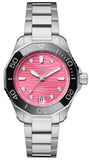 Tag Heuer Aquaracer Professional 300 Automatic Diamonds Pink Dial Silver Steel Strap Watch for Women - WBP231J.BA0618 Authentic Buy Shop Now