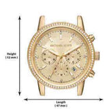 Michael Kors Ritz Chronograph Rose Dial Two Tone Steel Strap Watch for Women - MK6475 Authentic Buy Shop Now