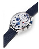 Tommy Hilfiger Jackson Silver Dial Black Leather Strap Watch for Men - 1791240 Authentic Buy Shop Now