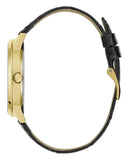 Guess Gadget Gold Dial Black Leather Strap Watch for Men - GW0570G1 Authentic Buy Shop Now