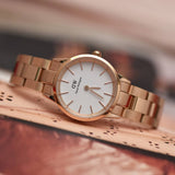 Daniel Wellington Iconic Link White Dial Rose Gold Steel Strap Watch for Women - DW00100213 Authentic Buy Shop Now