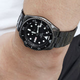 Seiko 5 Sports Automatic Black Dial Black Steel Strap Watch For Men - SRPD65K1 Authentic Buy Shop Now