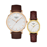 Tissot T Classic Everytime White Dial Brown Leather Strap Watch for Men - T109.610.36.031.00 Authentic Buy Shop Now