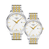 Tissot T Classic Tradition White Dial Two Tone Mesh Bracelet Watch for Women - T063.210.22.037.00 Authentic Buy Shop Now