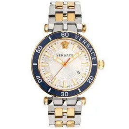 Versace Greca Sport Quartz White Dial Two Tone Steel Strap Watch For Men - VEZ300521 Authentic Buy Shop Now