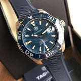 Tag Heuer Aquaracer Calibre 5 Blue Dial Blue Silicone Strap Watch for Men - WAY211C.FT6155 Authentic Buy Shop Now
