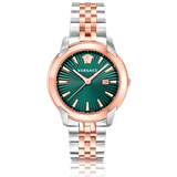 Versace V-Urban Green Dial Two Tone Steel Strap Watch for Men - VELQ00619 Authentic Buy Shop Now