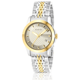 Gucci G Timeless Silver Dial Two Tone Steel Strap Watch For Women - YA126511 Authentic Buy Shop Now
