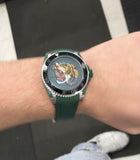 Gucci Dive Tiger Green Dial Green Rubber Strap Watch For Men - YA136316 Authentic Buy Shop Now