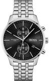 Hugo Boss Associate Black Dial Silver Steel Strap Watch for Men - 1513869 Authentic Buy Shop Now
