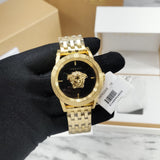 Versace Palazzo Empire Black Dial Gold Steel Strap Watch for Men - VERD00818 Authentic Buy Shop Now