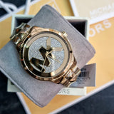 Michael Kors Runway Mercer Crystals Gold Dial Gold Steel Strap Watch For Women - MK6714 Authentic Buy Shop Now