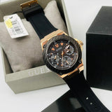 Guess Zena Chronograph Black Dial Black Rubber Strap Watch For Women - W1094L6 Authentic Buy Shop Now