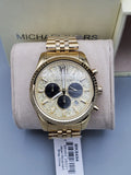 Michael Kors Lexington Crystals Gold Dial Gold Steel Strap Watch for Men - MK8494 Authentic Buy Shop Now