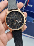 Tommy Hilfiger Dean Chronograph Quartz Black Dial Black Leather Strap Watch for Men - 1791273 Authentic Buy Shop Now