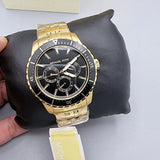 Michael Kors Cunningham Multifunction Black Dial Gold Steel Strap Watch For Men - MK7154 Authentic Buy Shop Now