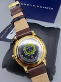 Tommy Hilfiger Hunter Green Dial Brown Leather Strap Watch for Men - 1791607 Authentic Buy Shop Now