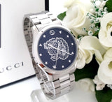 Gucci G Timeless Diamonds Black Dial Silver Steel Strap Watch For Women - YA1264125 Authentic Buy Shop Now