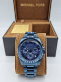 Michael Kors Brecken Chronograph Quartz Blue Dial Blue Steel Strap Watch For Men - MK6361 Authentic Buy Shop Now
