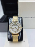 Emporio Armani Gianni T Bar Mother of Pearl Dial Gold Mesh Bracelet Watch For Women - AR11321 Authentic Buy Shop Now