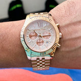 Michael Kors Lexington Rose Gold Dial Rose Gold Stainless Steel Strap Watch for Men - MK8580 Authentic Buy Shop Now