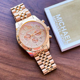Michael Kors Lexington Rose Gold Dial Rose Gold Stainless Steel Strap Watch for Men - MK8580 Authentic Buy Shop Now