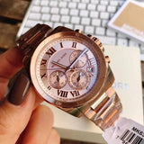 Michael Kors Brecken Chronograph Quartz Rose Gold Dial Rose Gold Steel Strap Watch For Women - MK6367 Authentic Buy Shop Now