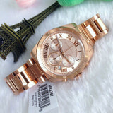 Michael Kors Brecken Chronograph Quartz Rose Gold Dial Rose Gold Steel Strap Watch For Women - MK6367 Authentic Buy Shop Now