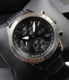 Hugo Boss Aero Chronograph Black Dial Black Leather Strap Watch for Men - 1513770 Authentic Buy Shop Now