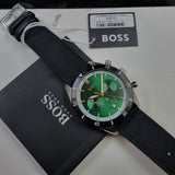 Hugo Boss Santiago Green Dial Black Nylon Strap Watch for Men - 1513936 Authentic Buy Shop Now