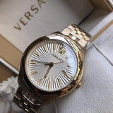 Versace V-Urban Quartz White Dial Gold Steel Strap Watch For Men - VELQ00719 Authentic Buy Shop Now