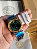 Versace Greca Green Dial Silver Steel Strap Watch for Women - VEVH00720 Authentic Buy Shop Now