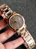 Burberry The City Light Brown Dial Rose Gold Steel Strap Watch for Women - BU9005 Authentic Buy Shop Now