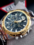Guess Commander Chronograph Black Dial Two Tone Steel Strap Watch for Men - GW0056G4 Authentic Buy Shop Now