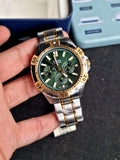 Fossil Garrett Chronograph Green Dial Two Tone Steel Strap Watch for Men - FS5622 Authentic Buy Shop Now