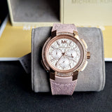 Michael Kors Sidney Multifunction White Dial Pink Silicone Strap Watch For Women - MK7222 Authentic Buy Shop Now