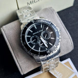 Michael Kors Cunningham Multifunction Black Dial Silver Steel Strap Watch For Men - MK7156 Authentic Buy Shop Now