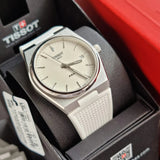 Tissot PRX 40 White Dial White Rubber Strap Watch For Men - T137.410.17.011.00 Authentic Buy Shop Now