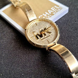 Michael Kors Parker Crystals Gold Dial Gold Steel Strap Watch For Women - MK4469 Authentic Buy Shop Now