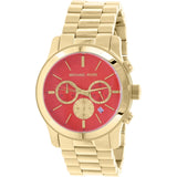 Michael Kors Runway Quartz Orange Dial Gold Steel Strap Watch For Women - MK5930 Authentic Buy Shop Now