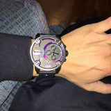Diesel Badass Chronograph Anthracite Dial Black Leather Strap Watch For Men - DZ7270 Authentic Buy Shop Now
