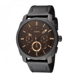 Fossil Machine Chronograph Black Dial Black Leather Strap Watch for Men - FS5586 Authentic Buy Shop Now