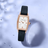 Emporio Armani Gianni T Bar Crystals Silver Dial Blue Leather Strap Watch For Women - AR11469 Authentic Buy Shop Now