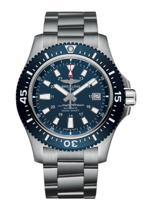 Breitling Superocean 44mm Special Blue Dial Silver Steel Strap Watch for Men - Y17393161C1A1 Authentic Buy Shop Now