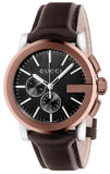 Gucci G Chrono Black Dial Brown Leather Strap Watch For Men - YA101202 Authentic Buy Shop Now
