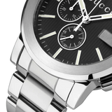 Gucci G Chrono Black Dial Silver Steel Strap Watch For Men - YA101204 Authentic Buy Shop Now