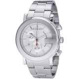 Gucci G Chrono Chronograph White Dial Silver Steel Strap Watch For Men - YA101339 Authentic Buy Shop Now