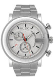 Gucci G Chrono Chronograph White Dial Silver Steel Strap Watch For Men - YA101339 Authentic Buy Shop Now