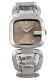 Gucci G Brown Square Brown Dial Silver Steel Strap Watch For Women - YA125402 Authentic Buy Shop Now